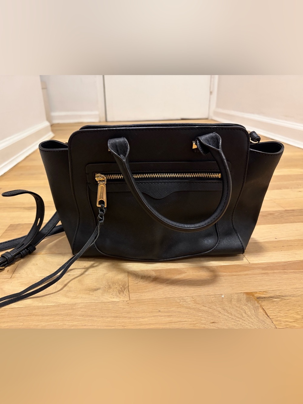 Rebecca Minkoff Black Purse with Attachable Long Strap - Picture 2 of 3